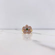 Anillo Flor Articulada 5.85gr / T7 1/4 / Circones Verde Blancos Tres Oros $