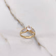 Anillo Solitario Rombos 3.5gr / T6 1/2 / Circones Blancos Dos Oros Amarillo Blanco &