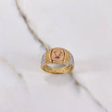 Anillo Medusa Tribal 8.9gr / T10 / Circones Blancos Tres Oros &
