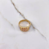 Anillo Medusa Tribal 8.9gr / T10 / Circones Blancos Tres Oros &