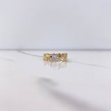 Anillo Solitario 4.05gr / T7 / Circones Blancos Oro Amarillo &
