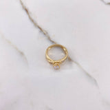 Anillo Solitario 4.05gr / T7 / Circones Blancos Oro Amarillo &