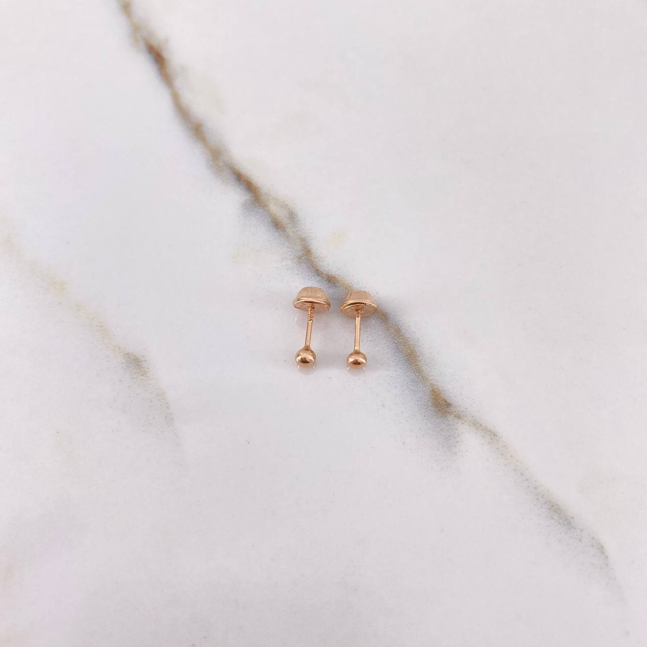 Topos Bola Lisa 0.35gr / 3mm Oro Rosa &