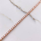 Pulso Tenis 15.55gr / 20cm / Circones Blancos Oro Rosa &