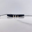 Pulsera Negra Bolas Diamantadas 0.25gr / 3mm Neoprenos Negros Oro Amarillo $