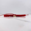 Pulsera Roja Bolas Diamantadas 0.25gr / 3mm Neoprenos Rojos Oro Amarillo $