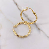 Candongas Mai 3.25gr / 3.3cm / Rayadas Oro Amarillo $