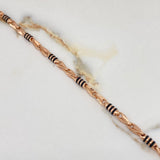 Cadena Rustica Espiga 43gr / 70cm / Barril Cauchos Negros Oro Rosa $