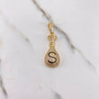 Dije Bolsa Dinero 7.25gr / 4.2cm / Circones Blancos Oro Amarillo $