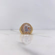 Anillo Herradura Caballo 12.15gr / T10 / Circones Blancos Tres Oros $