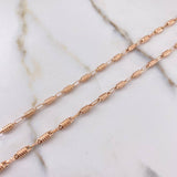 Cadena Barril Rayado 7.05gr / 60cm / Oro Rosa $