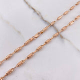 Cadena Barril Rayado 7.05gr / 60cm / Oro Rosa $