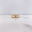 Anillo Corona Linea Doble 3.4gr / T7 1/4 / Circones Blancos Oro Amarillo $