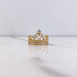 Anillo Corona Corazones 3.5gr / T6 1/4 / Circones Blancos Oro Amarillo $