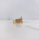 Anillo Correa Corona RX 6.8gr / T8 1/2 / Circones Blancos Oro Amarillo $