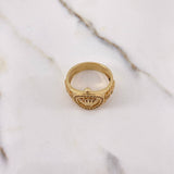 Anillo Correa Corona RX 6.8gr / T8 1/2 / Circones Blancos Oro Amarillo $