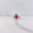 Anillo Gota Halo 3.8gr / T6 3/4 / Circones Fucsia Blancos Oro Amarillo $