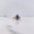 Anillo Gota Halo 3.8gr / T7 1/4 / Circones Azul Blancos Oro Amarillo $