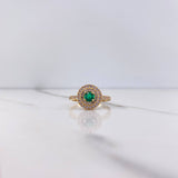 Anillo Halo 3.7gr / T6 1/4 / Circones Verde Blancos Oro Amarillo $