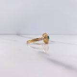 Anillo Halo 3.7gr / T6 1/4 / Circones Verde Blancos Oro Amarillo $