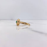 Anillo Halo 3.7gr / T6 1/4 / Circones Verde Blancos Oro Amarillo $