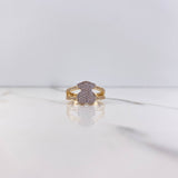 Anillo Oso Ts 3.65gr / T7 / Circones Blancos Dos Oros Amarillo Blanco $