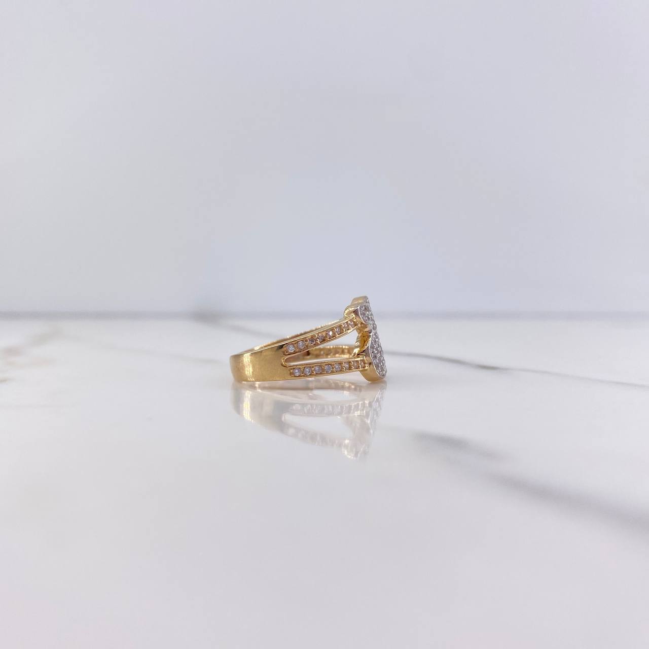 Anillo Oso Ts 3.65gr / T7 / Circones Blancos Dos Oros Amarillo Blanco $