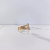 Anillo Oso Ts 3.65gr / T7 / Circones Blancos Dos Oros Amarillo Blanco $
