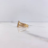 Anillo Oso Ts 3.65gr / T7 / Circones Blancos Dos Oros Amarillo Blanco $
