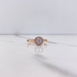 Anillo Solitario Halo 2gr / T6 1/4 / Circones Blancos Oro Rosa $