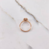 Anillo Solitario Halo 2gr / T6 1/4 / Circones Blancos Oro Rosa $