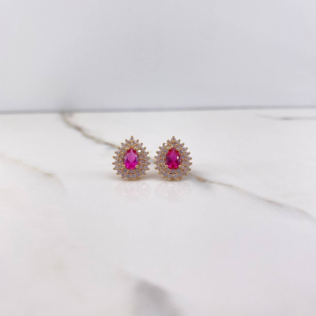 Topos Gota 3.35gr / Circones Fucsia Blancos Oro Amarillo $