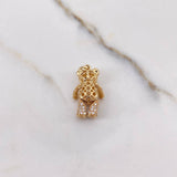 Dije Oso Articulado Corbatin 4gr / 2.5cm / Circones Blancos Oro Amarillo $