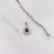 Dije Gota 1.75gr / 1.9cm / Circones Azul Blancos Oro Amarillo $