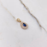 Dije Gota 1.75gr / 1.9cm / Circones Azul Blancos Oro Amarillo $