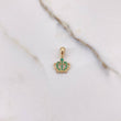 Dije Corona 0.9gr / 1.6cm / Circones Verdes Oro Amarillo $