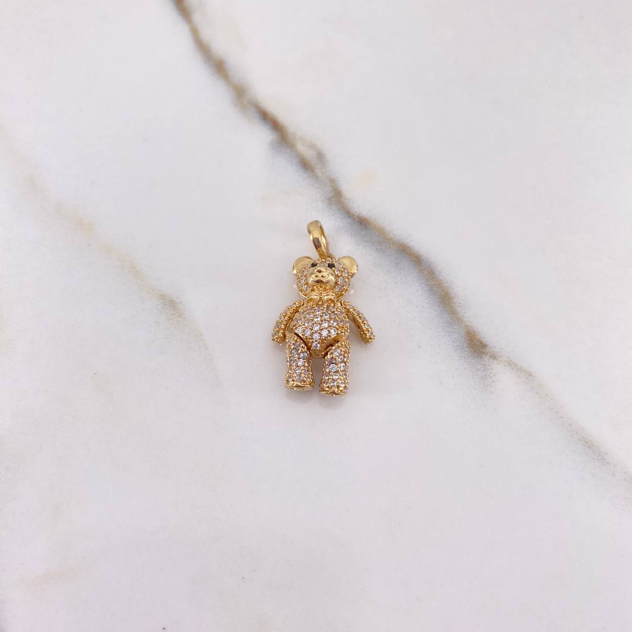 Dije Oso Articulado Corbatin 4gr / 2.5cm / Circones Negros Blancos Oro Amarillo &