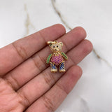 Dije Oso Articulado Corbatin 5.6gr / 2.5cm / Circones Negros Blancos Fucsias Verdes Azules Oro Amarillo &