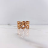 Anillo Cubano 10gr / T8 3/4 / Circones Blancos Oro Rosa &