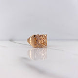 Anillo Cubano 10gr / T8 3/4 / Circones Blancos Oro Rosa &