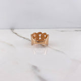 Anillo Cubano 10gr / T8 3/4 / Circones Blancos Oro Rosa &