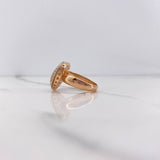 Anillo Corazon 5.95gr / T6 / Circones Blancos Dos Oros Blanco Rosa &