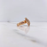 Anillo Corazon 5.95gr / T6 / Circones Blancos Dos Oros Blanco Rosa &