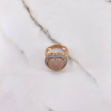 Anillo Corazon 5.95gr / T6 / Circones Blancos Dos Oros Blanco Rosa &