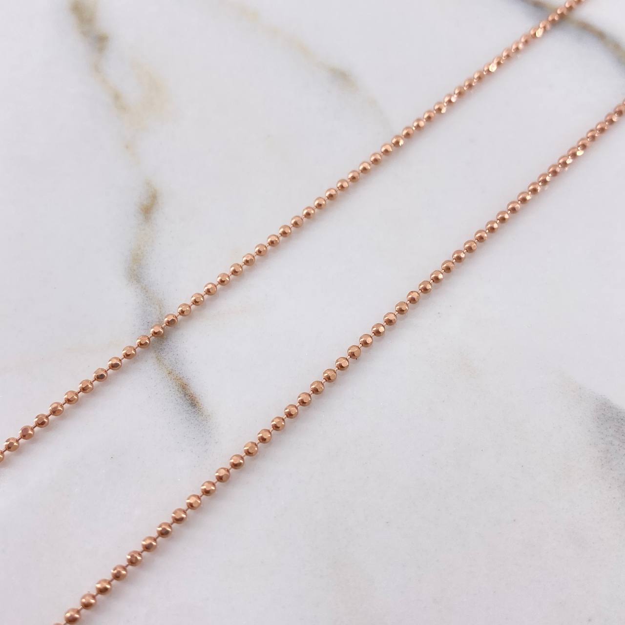 Cadena Militar 4.45gr / 50cm / 1.15mm Diamantada Oro Rosa +3 $