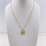 Cadena Veneciana 1.8gr 50cm + Dije Mariposa Troquelada 0.5gr 1.3cm / Oro Amarillo (Oferta) &