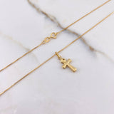 Cadena Veneciana 1.3gr 50cm + Dije Cruz Anj 0.35gr 1.8cm / Oro Amarillo (Oferta) &