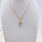 Cadena Veneciana 1.3gr 50cm + Dije Cruz Anj 0.35gr 1.8cm / Oro Amarillo (Oferta) &