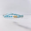 Pulsera Azul Herraje Infinito 0.35gr / 1.4cm / Liso Oro Amarillo &
