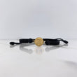 Pulsera Negra Herraje Letra I 0.55gr / 1.5cm / 5mm Troquelado Bolas Neoprenos Negras Oro Amarillo &